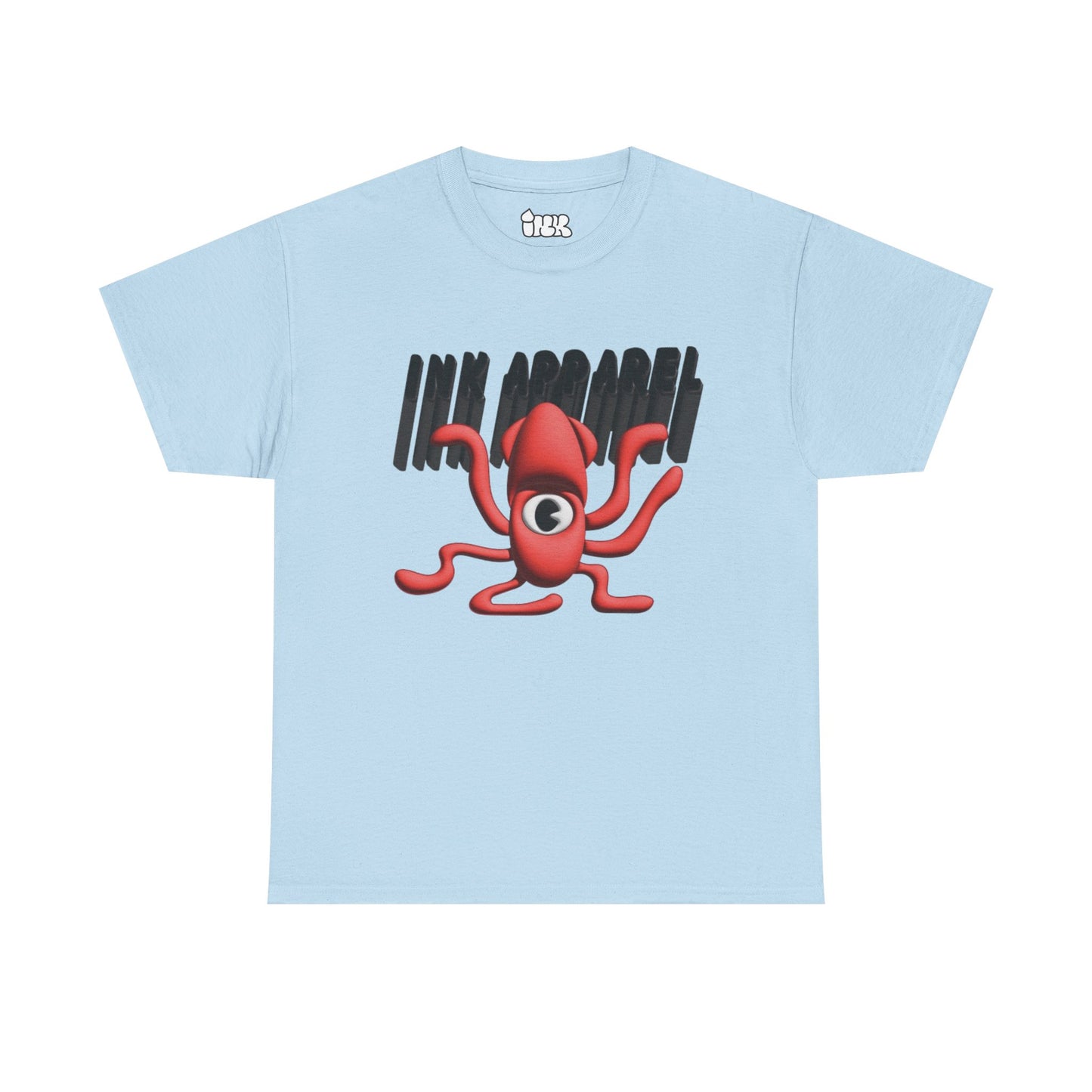 Unisex Heavy Cotton Tee - Funky Red Octopus Graphic Tee